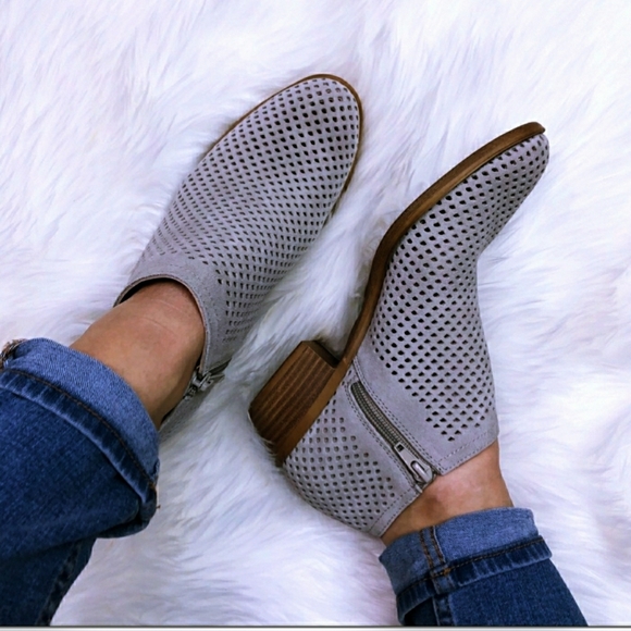 Stylish Lucky Brand Perforated Suede Booties - Picture 5 of 5